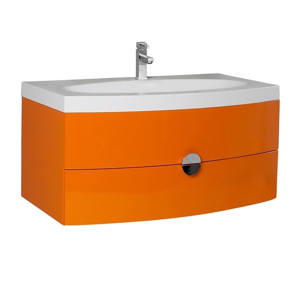 Fresca FCB5092-I Energia 36" Wall Mounted / Floating Vanity Set with Engineered Wood Cabinet and Acrylic Integrated Sink