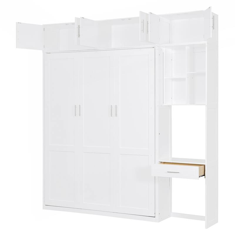 Versatile Queen Size Murphy Bed with Integrated Storage and Desk for Space Optimization