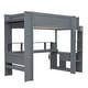 preview thumbnail 20 of 24, Wood Twin/Full Size Gaming Loft Bed with Bulit-in Desk and Multi-storage Shelves, Kids Loft Bedframe with LED & Charging Station