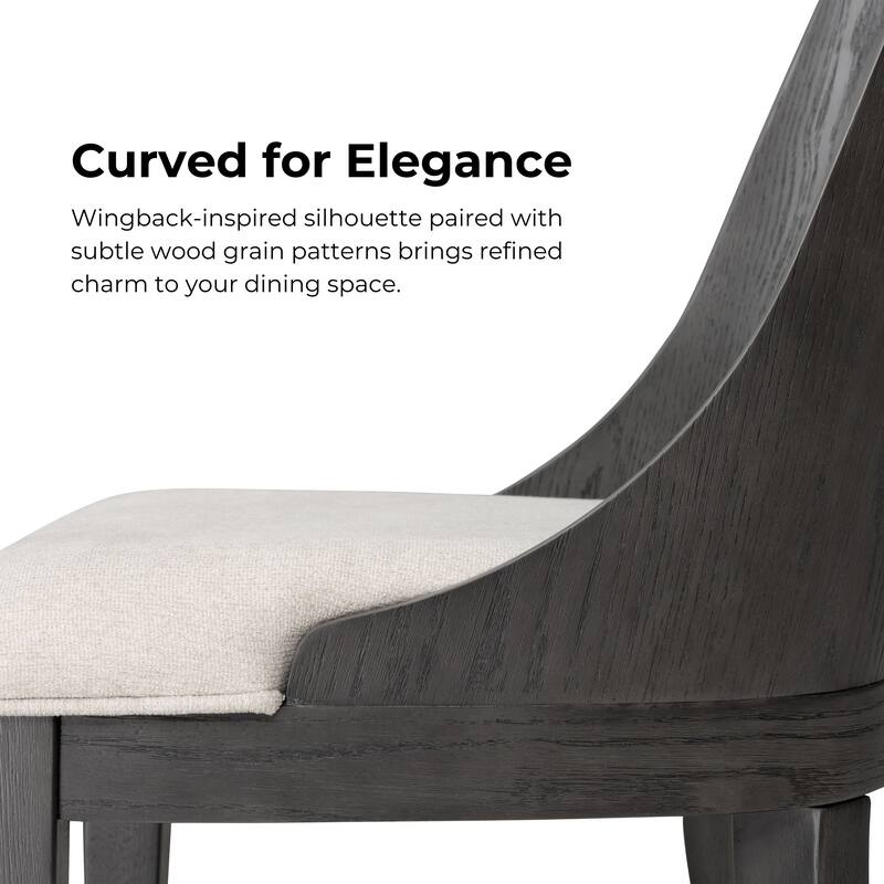 Furniture of America Piez Modern Solid Wood Curved Back Counter Height Chairs (Set of 2)