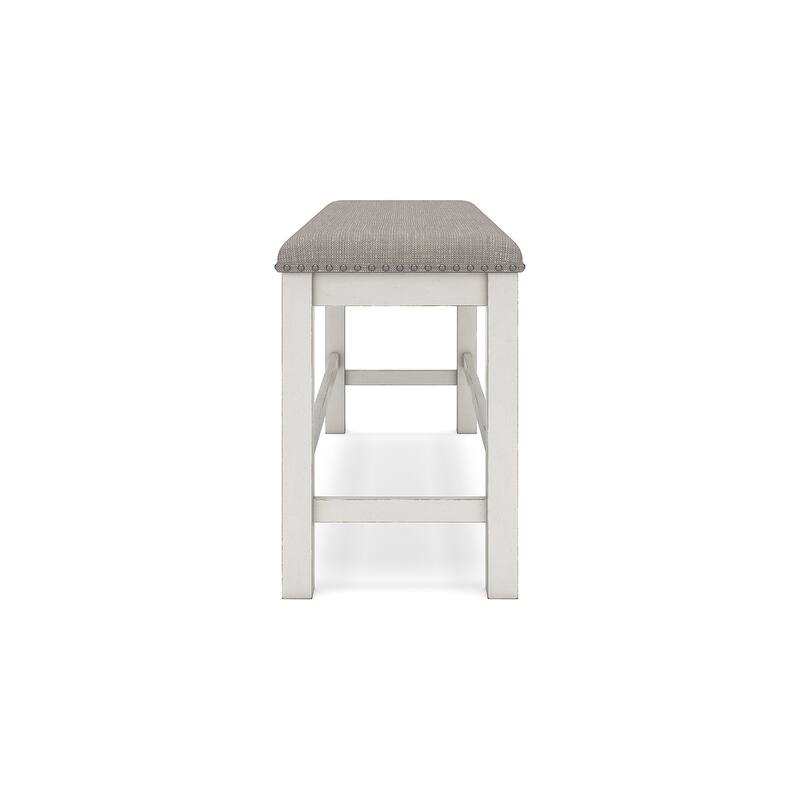 Signature Design by Ashley Robbinsdale Gray/White Counter Height Dining Table and 2 Bar stools and Bench