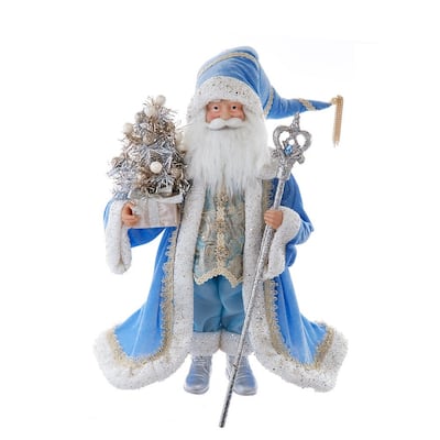 Kurt Adler 18-Inch Kringles Blue and Platinum Santa