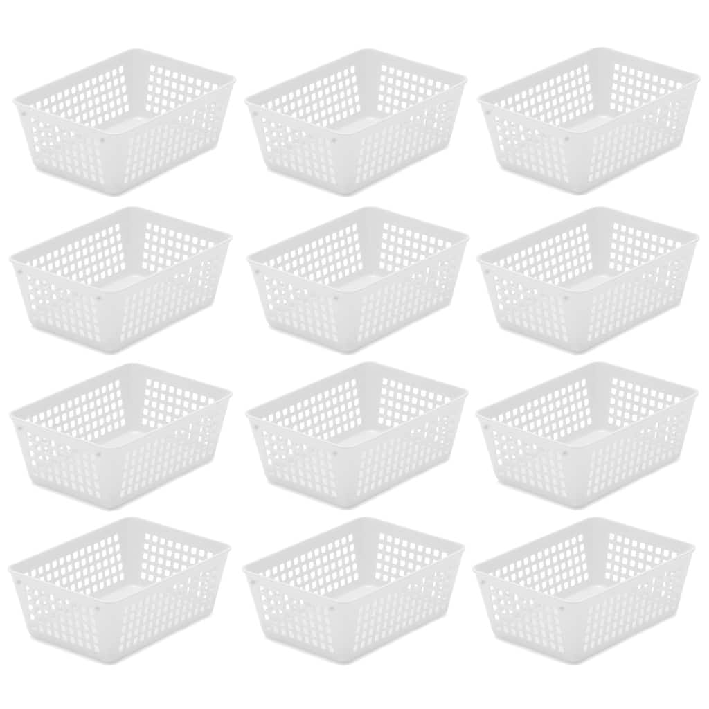 12-Pack Plastic Storage Baskets for Office Drawer, Classroom Desk