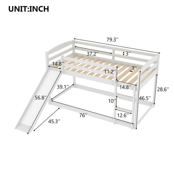 Merax Wood Twin over Twin Bunk Bed with Slide and Ladder for Kids - Bed ...
