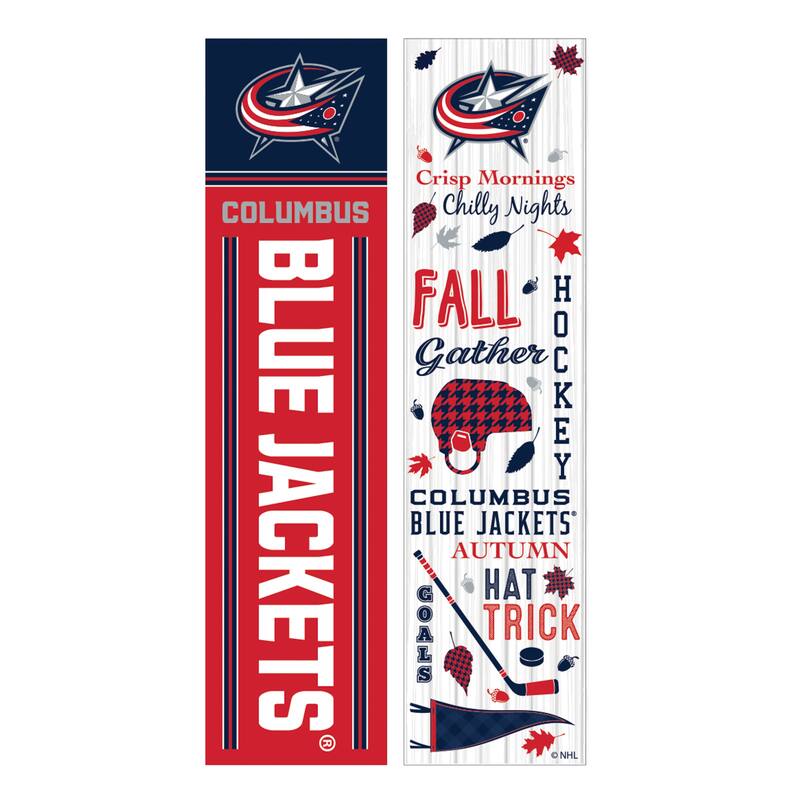 47" Double Sided Seasonal Porch Leaner, Columbus Blue Jackets - 47" x 11.25"
