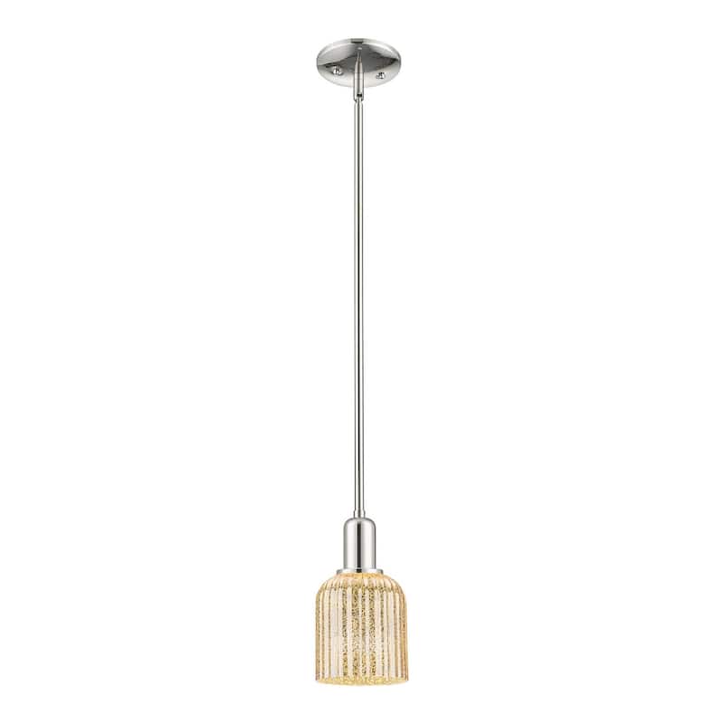 Innovations Lighting 716-1S-10-5 Bridal Veil Pendant Bridal Veil 5" - Polished Nickel / Mercury