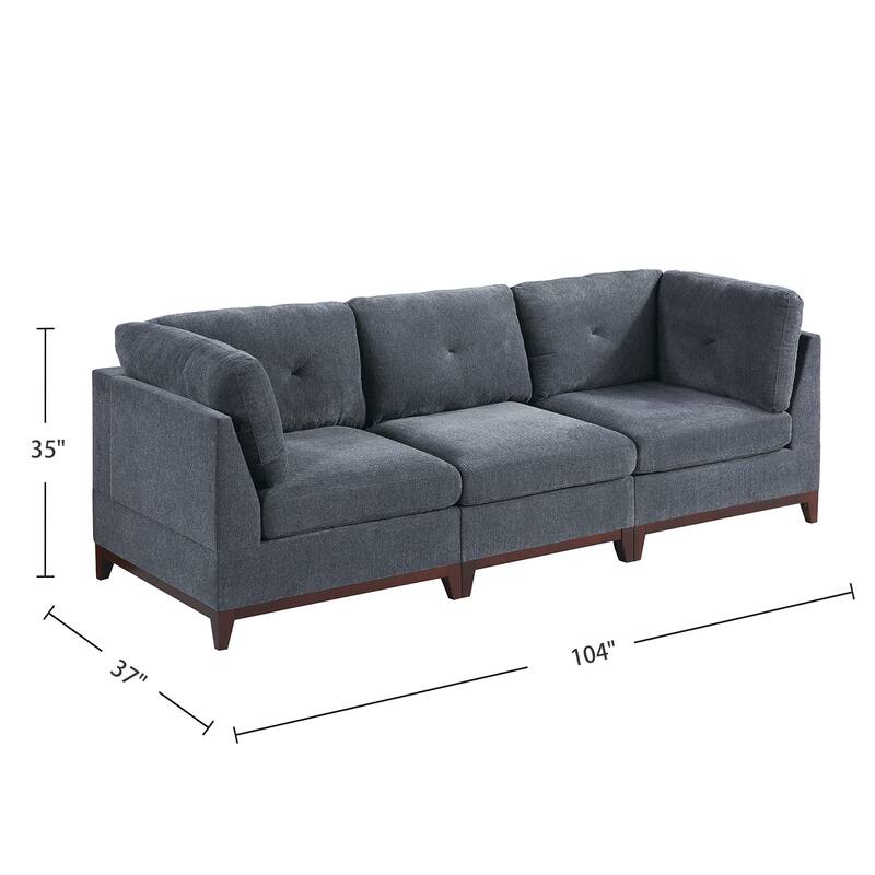 7 Piece Chenille Fabric Modular Sofa Set