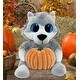 preview thumbnail 4 of 4, DolliBu Soft Big Eye Wolf Stuffed Animal with Pumpkin Plush Decor - 6 inches