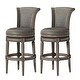 preview thumbnail 109 of 110, Maven Lane 31" Pullman Swivel Bar Height Kitchen Stool Set of 2 - Reclaimed Oak Vegan Leather
