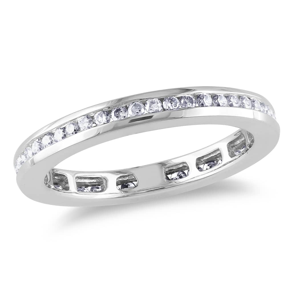 Miadora 1/2ct TDW Channel Set Diamond Eternity Ring in 14k White Gold