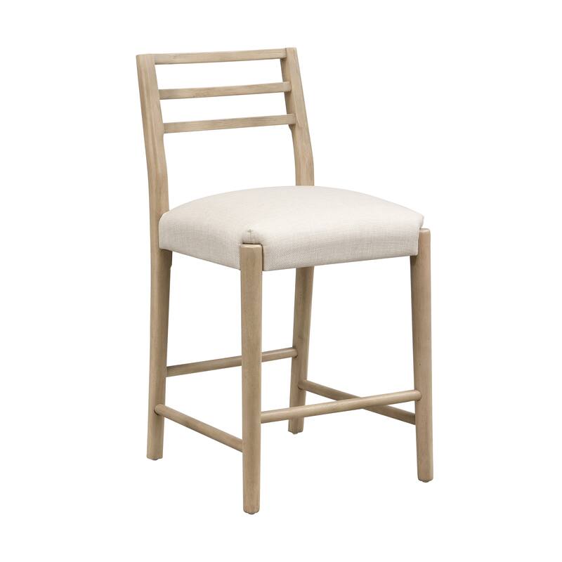 Roomfitters Upholstered Counter Stool with Ladder Back, Modern Kitchen Dining Seat, Set of 2