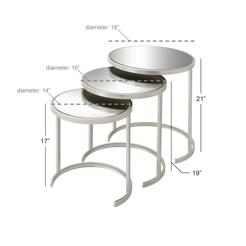 Black/Gold Metal Accent Tables (Pack of 3)