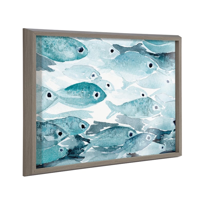 Kate and Laurel Blake 18x24 Aholehole Print Glass by Janet Meinke-Lau - 18x24 - Grey