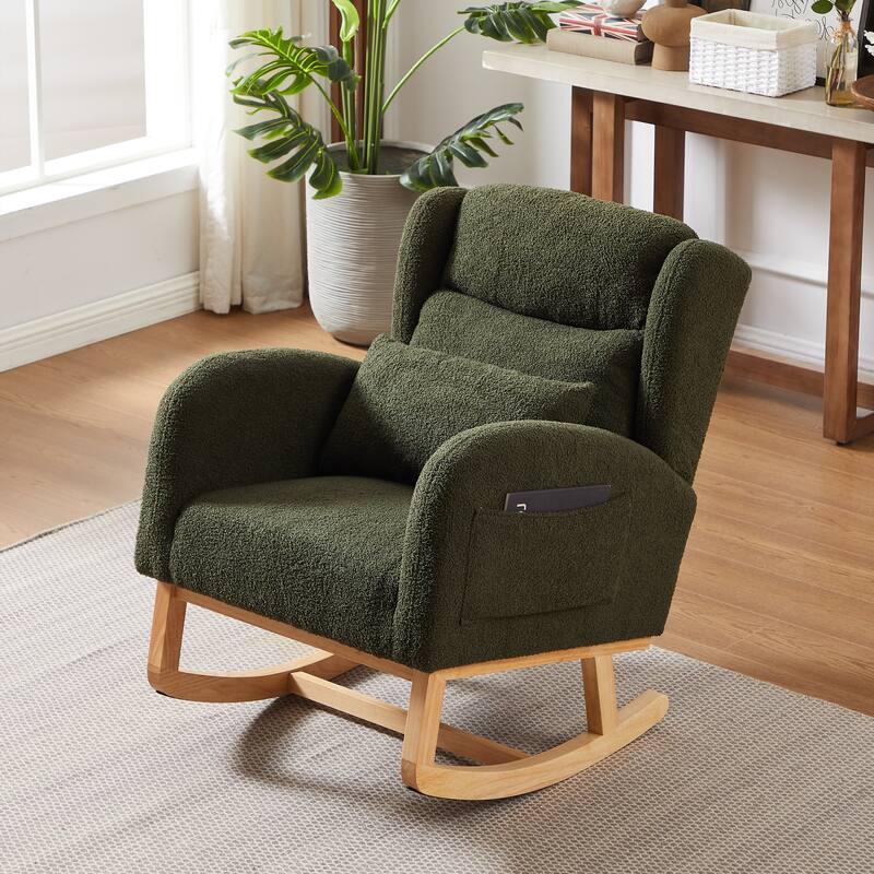 GDFStudio - Mariette Deluxe Rocking Chair with Ergonomic Support and Handy Storage - 27.2 "W