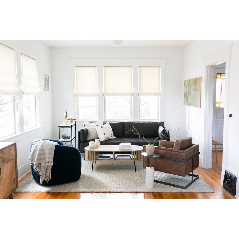 NADAAL STUDIOS Jules, Coffee Table Oval Solid Oak with Steel Legs, Natural