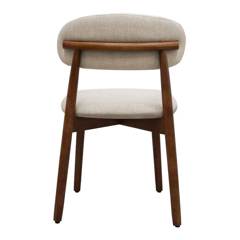 Set of 2 Armless Flannelette Upholstered Dining Chairs