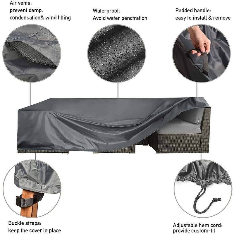 Patio Furniture Cover Waterproof Heavy Outdoor Dining Table Set Cover-fit 8-12 seat