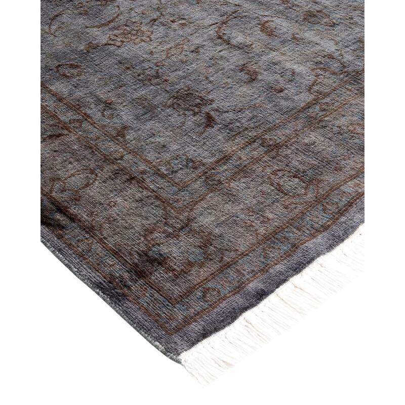 Overton Hand Knotted Wool Vintage Inspired Modern Contemporary Overdyed Purple Area Rug - 3' 3" x 5' 5"
