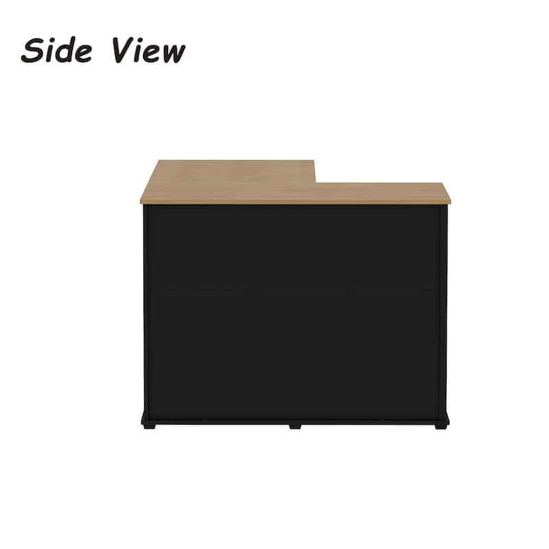 Corner Dog Crate Furniture with Removable Divider, Large Wooden Top Pet Crate End Table for Living Room