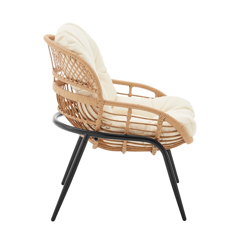 Manhattan Comfort Pine Modern 4-Piece Patio Conversation Set