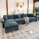 Option L-Shaped Blue Chenille/5-Seater