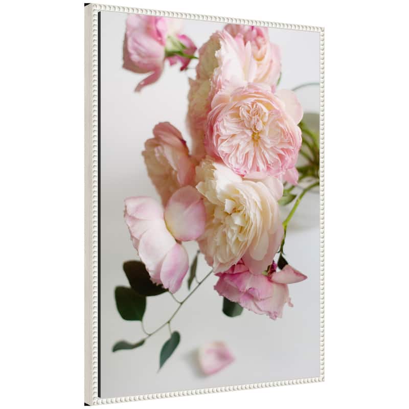 Kate and Laurel Sylvie Soft Pink Flower Bouquet Framed Canvas by Kristy Campbell - 23x33 - White