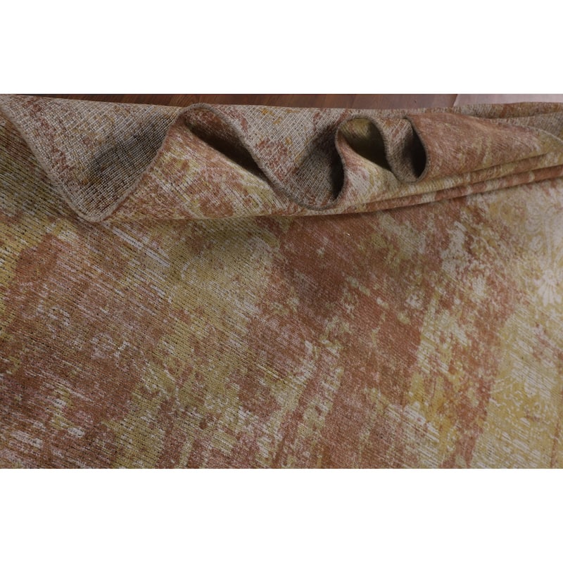 Orange Abstract Modern Area Rug Handmade Wool Carpet - 7'10"x 9'9"