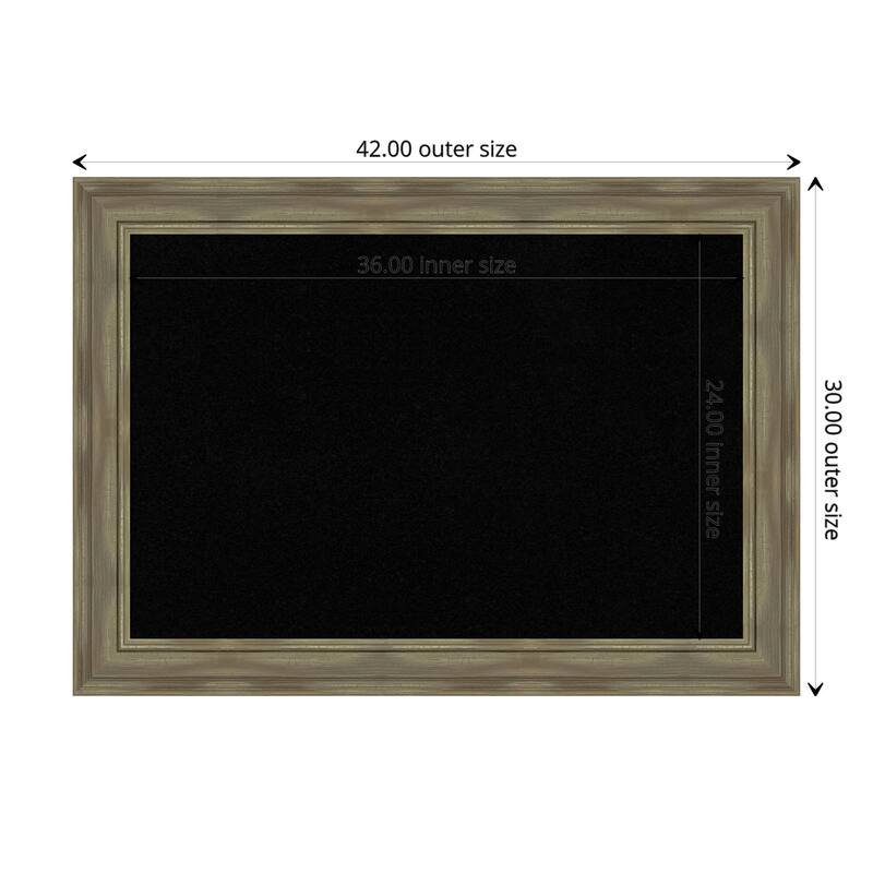 Alexandria Greywash Wood Framed Corkboard Bulletin Boards - Board Size 36x24 - Black Cork