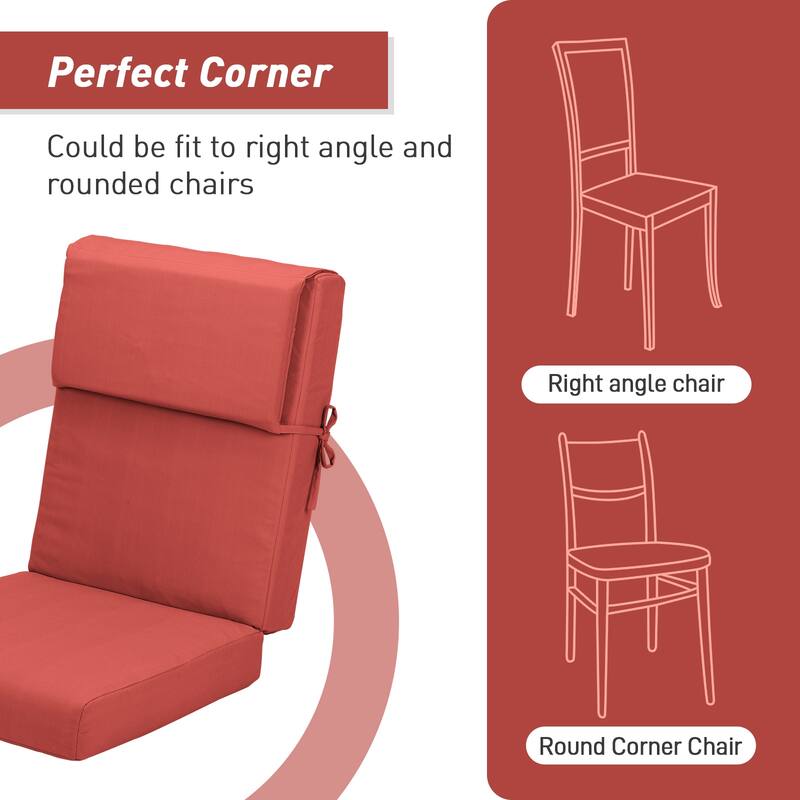 Aoodor Patio High Back Chair Cushions Set of 2