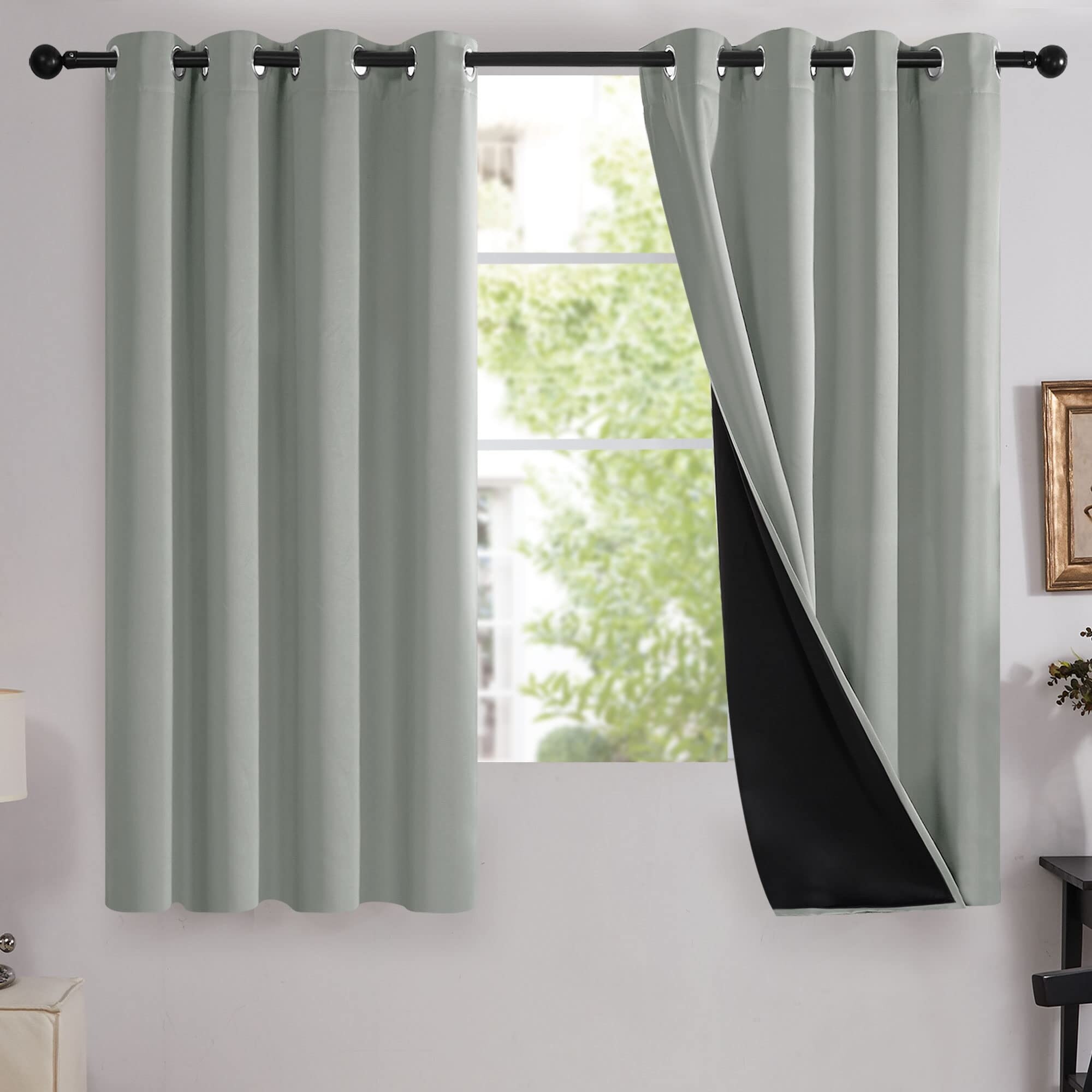 100% Blackout with Liner Grommet Curtain 4 Panels