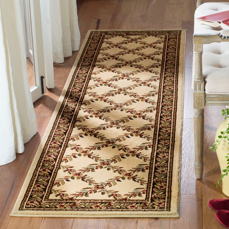 SAFAVIEH Lyndhurst Arenda Traditional Oriental Trellis Rug - 2'3" x 12' Runner - Ivory/Brown