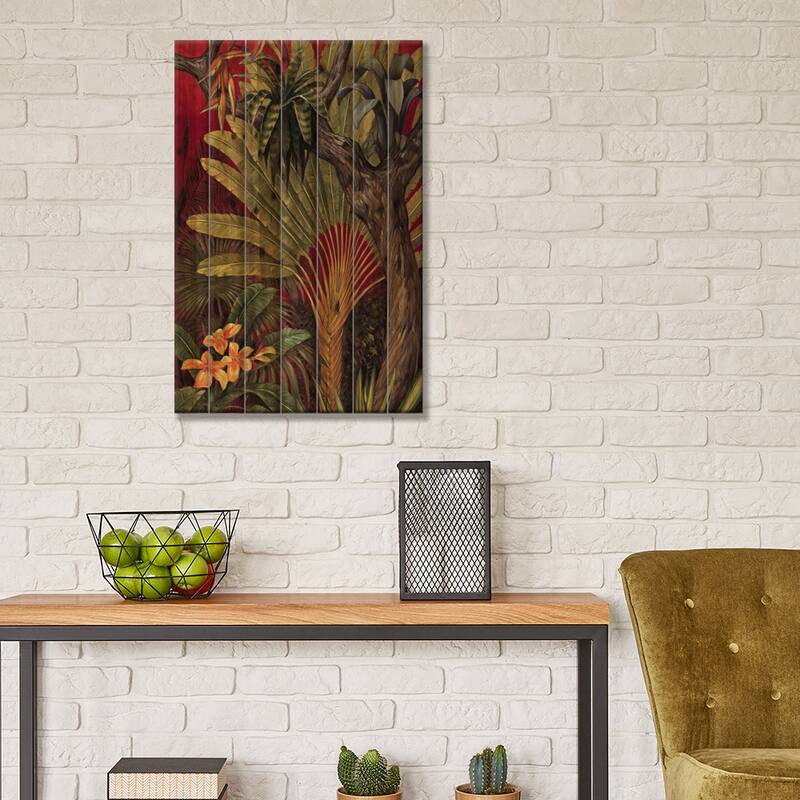 Bali Garden II Print On Wood by Rodolfo Jimenez - Multi-Color