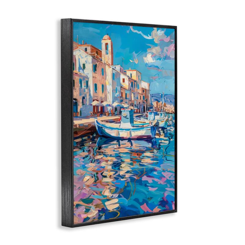 Stupell Coastal City Harbor Framed Giclee Art Design By LSR Design Studio