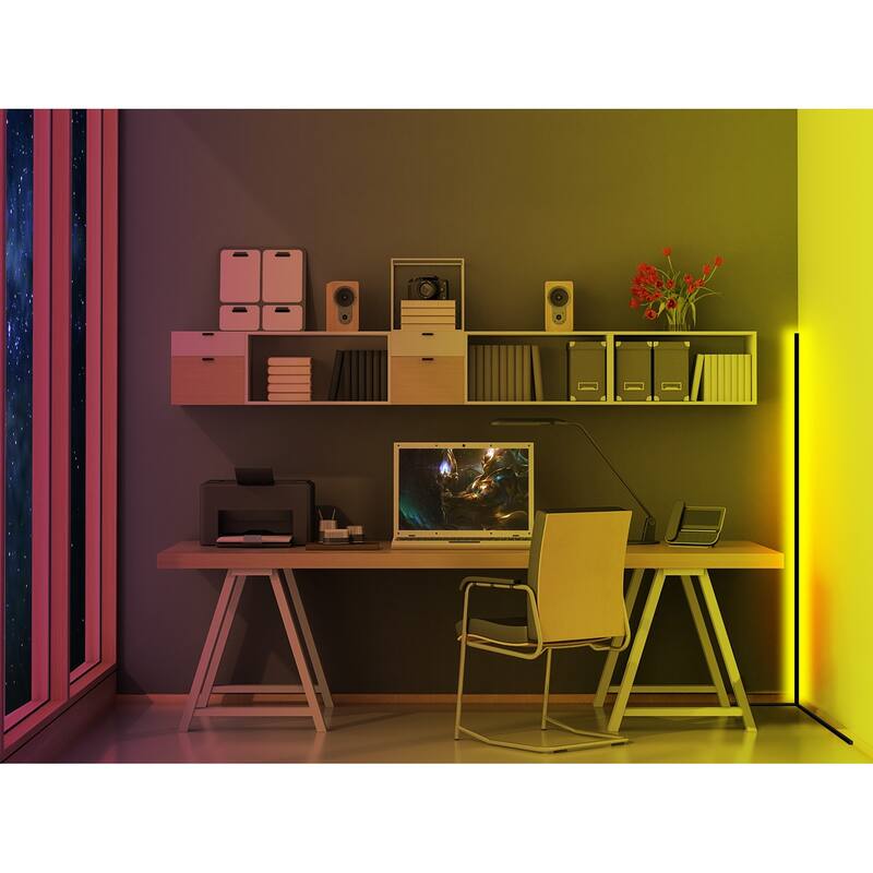 55" RGB Metal Corner Lamp Minimalist LED Floor Lamp