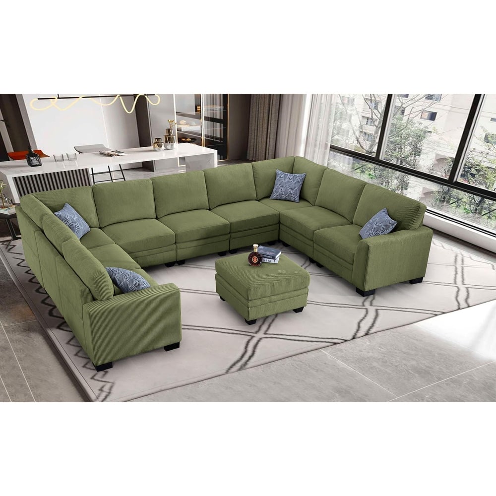 10 PCS Corduroy Flexible Combination Sectional Sofa