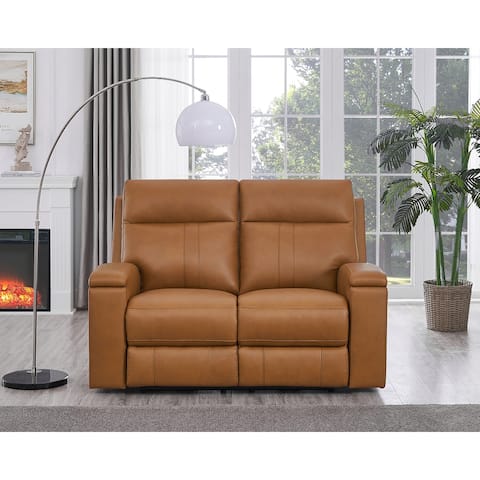 Hydeline Venice Leather Power Reclining Loveseat with USB-Ports