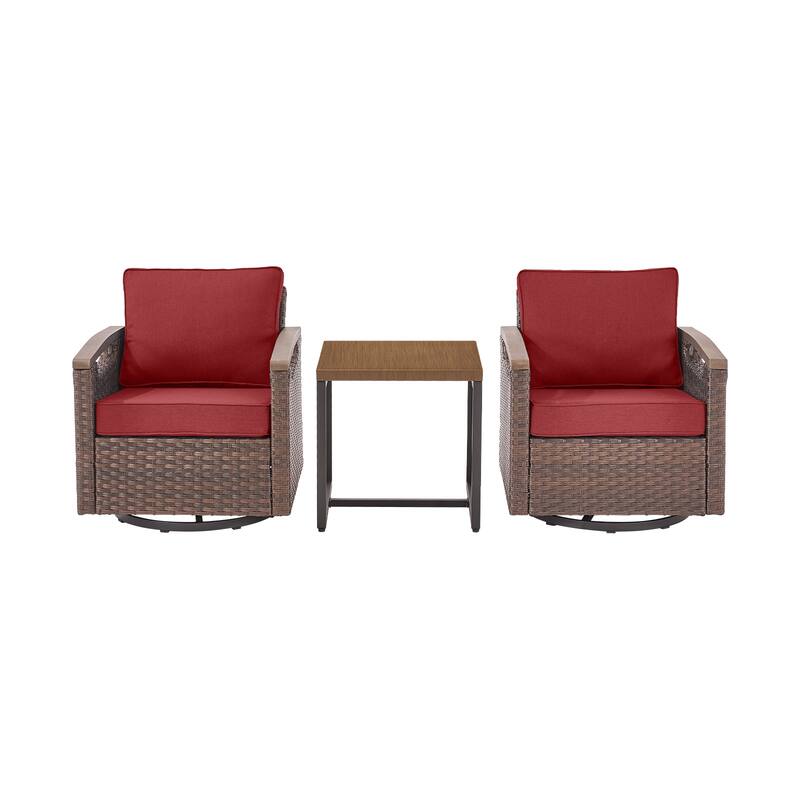 Pocassy Outdoor Swivel Chair with Cushion Set