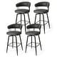 preview thumbnail 15 of 42, Glitzhome 26 or 31 Inches Modern Upholstered Swivel Counter Height Bar Stools 4PK 31.5" Black - Bar Height