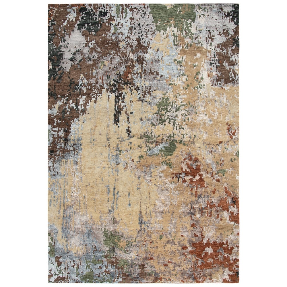 Alora Decor Noble Abstract Hand-knotted Wool Blend Rug