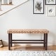 preview thumbnail 2 of 6, 37.4" Rattan Bench With Wood Legs For Entryway