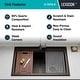 preview thumbnail 5 of 5, 33 Inch Lexicon Platinum Quartz Composite Drop-in Undermount Single Bowl Workstation Galaxy Mocha Kitchen Sink LP-750TM-M
