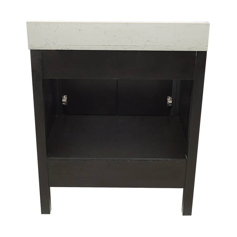 Nevado 37" Bathroom Vanity with Cultured Marble Vanity Top Sink in White with White Basin