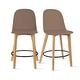 preview thumbnail 12 of 84, Set of 2 Designer Plastic Counter Stools Chair With Backs Side Armless Molded Kitchen Dining Bar Patio Indoor Outdoor Cafe Brown