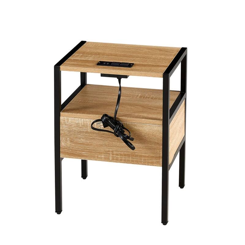 1-Piece or 2-Piece 15.75" Rattan Side Table