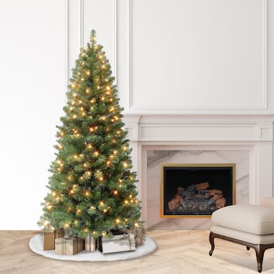 Puleo International 6 ft. Pre-lit Virginia Pine Tree