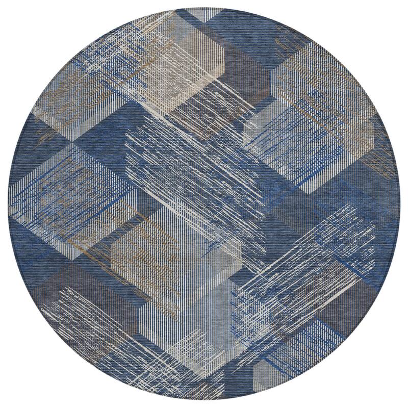 Machine Washable Indoor/ Outdoor Modern Hotchkiss Chantille Rug