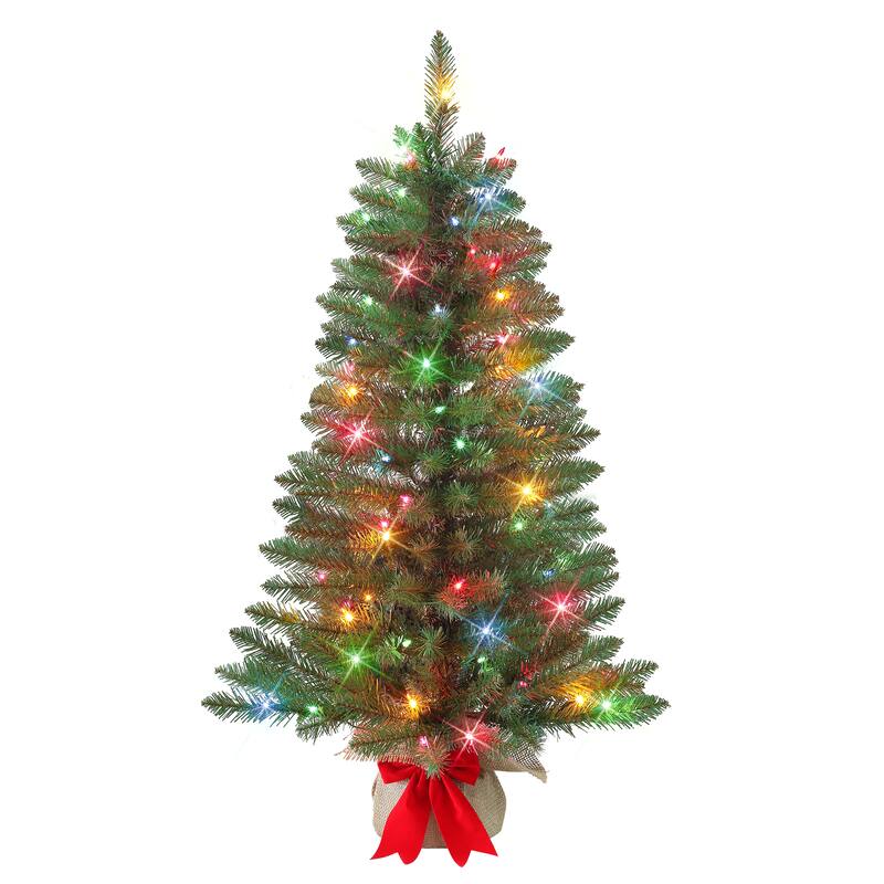 Puleo International 3 ft. Pre-Lit Artificial Fraser Fir Tree - Green