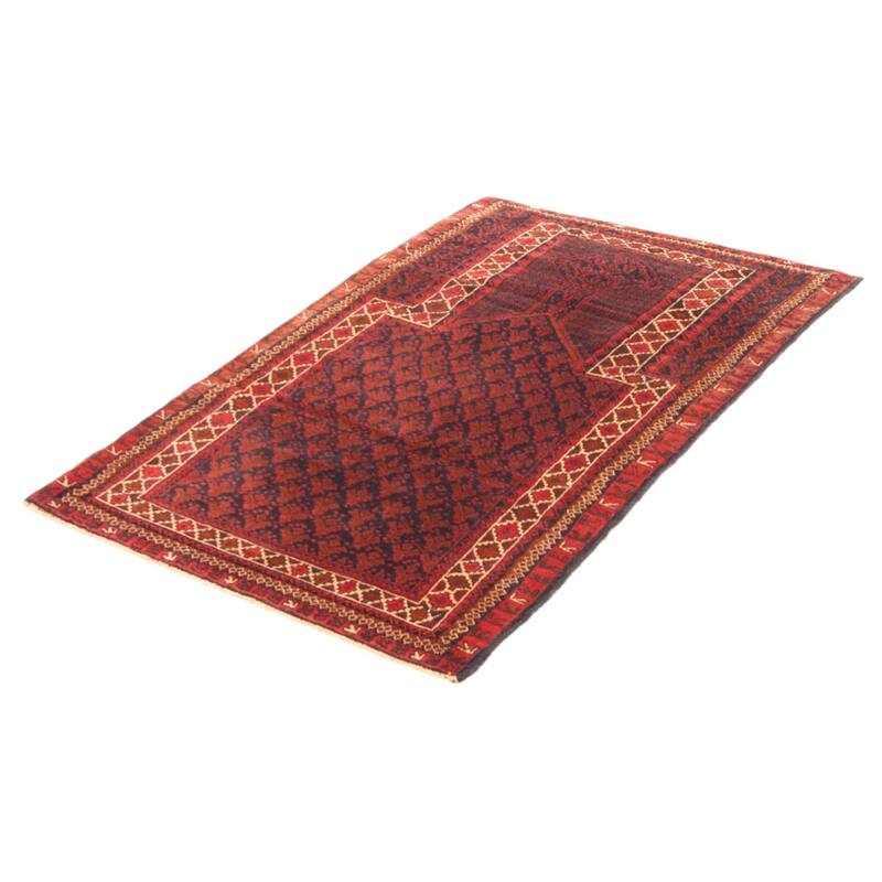 Teimani Burgundy Rug 3'1" x 4'8" - 3'1 x 4'8