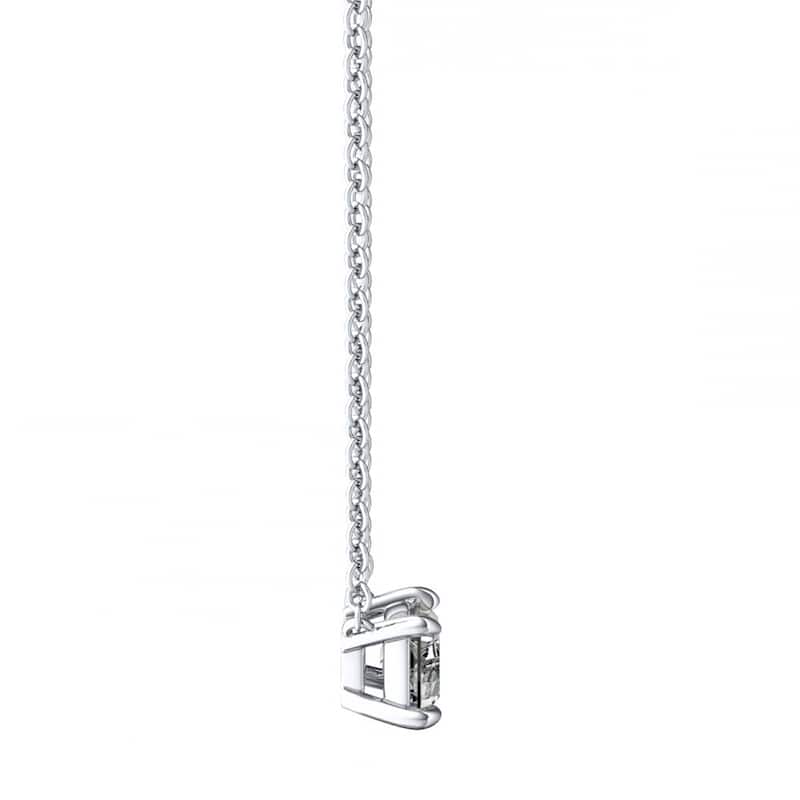 Auriya East West 1/2ctw Emerald Solitaire Diamond Necklace 14k Gold 4-V-Prong (H-I, SI1-SI2)