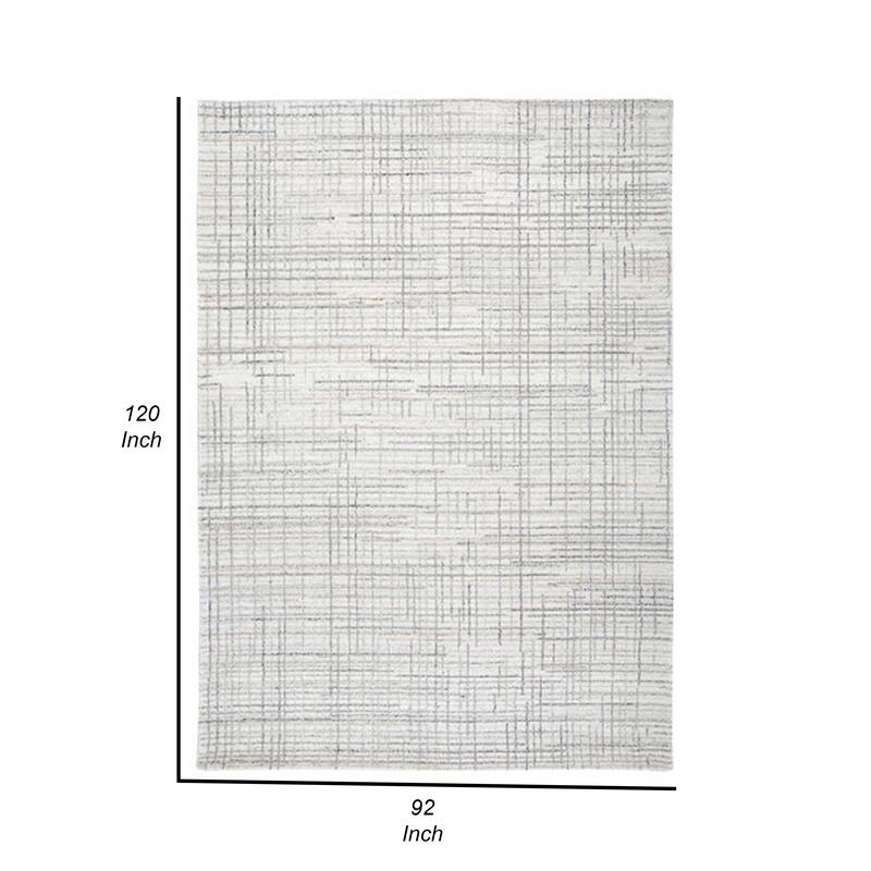 Stena 8 x 10 Inch Large Area Rug, Hand Tufted Abstract Pattern, Ivory Gray - 8 x 10